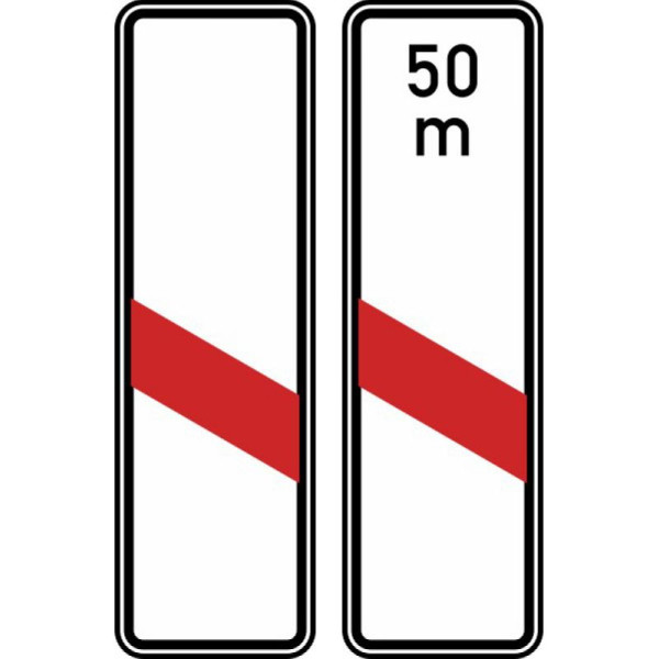 Stein HGS Einstreifige Bake (Aufstellung links), RA1, Alform, mit Entfernungsangabe 50 m, 162-21-12