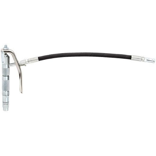 ELMAG Schmierfettpistole mit flexiblen Rohr, IG 1/4' Drehgelenk, mit 4-Backen-Schmierkopf, 33171