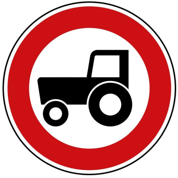 Stein HGS Verbot für Kraftfahrzeuge und Züge, die nicht schneller als 25 km/h fahren können oder dürfen Nr. 257-58, 420mm /RA2/Alform, 257-58-122