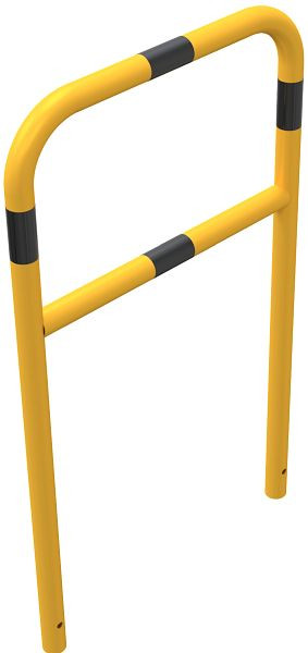 Schake Rohrbügel aus Stahlrohr gelb / schwarz mit Querholm zum Einbetonieren, Gesamtbreite: 700 mm, Gesamthöhe: 1200 mm, 448_21BG