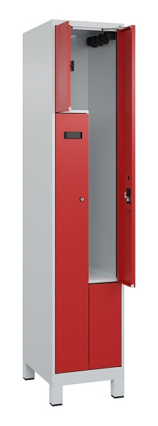C+P Z-Spind Evolo PLUS, Füße, 2 Fächer, 1950x400x500mm, 7035/3000, Zylinderschloss, 049013-122 S10031