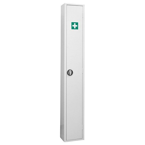 WERO Sanitäts-Wandschrank Slim V 1450 weiß mit Notschlüsselfach, gefüllt, 210226