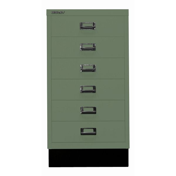 Bisley MultiDrawer™, Inkl. Sockel, DIN A3, 6 Schubladen, 623 olivgrün, L29A36S623
