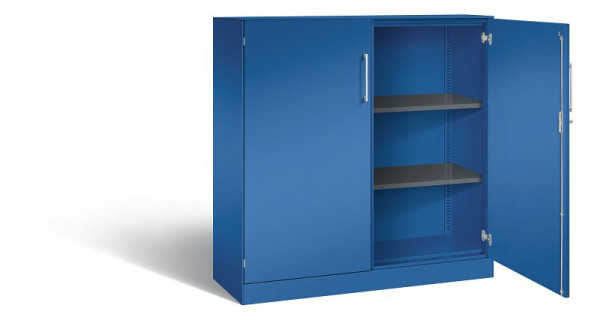 C+P Flügeltürenschrank Asisto, H1310xB1200xT435mm, Farbe: Enzianblau, Bügelgriff, 3 OH, 141031-000 S10124