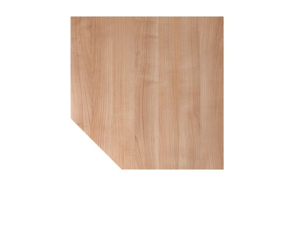 Hammerbacher Verkettungsplatte HT12, 120 x 120 cm, Platte: Nussbaum, 25 mm dick, Quadratform mit abgeschrägter Ecke, Stützfuß in Graphit, VHT12/N/G