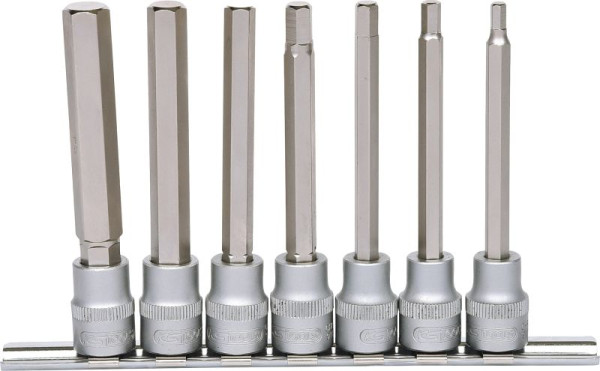 KS Tools 3/8" Bit-Stecknuss-Satz Innensechskant, lang, 7-teilig, 911.1560