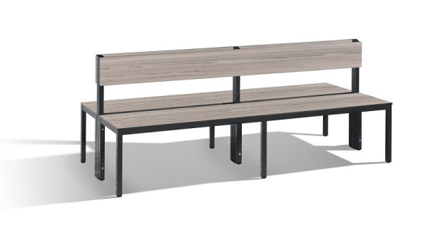 C+P Doppelseitige Sitzbank mit Rückenlehne, Basic Plus, H796xB1960xT760mm, 8062-400 S10003