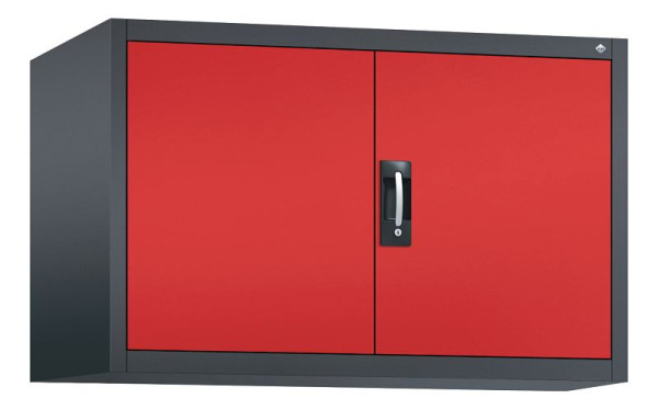 C+P Aufsatzschrank Acurado, H790xB1200xT600mm, Farbe: Schwarzgrau / feuerrot, Muldengriff, 9495-000 S10022