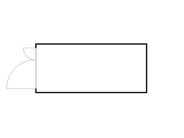 FLADAFI Materialcontainer IC Pro 1500, isoliert, Holzfußboden, Doppelflügeltür (asymmetrisch) auf der 2 m Seite, F2221500203