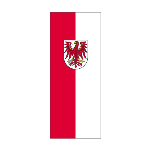 Stein HGS Landesflagge Brandenburg, 400 x 150 cm (Hochformat), mit Kunststoff-Karabiner, FlagTop 160 g/m², für Fahnenmasten ab 8 m, mit Hohlsaum für Ø 4 cm Ausleger, 26241