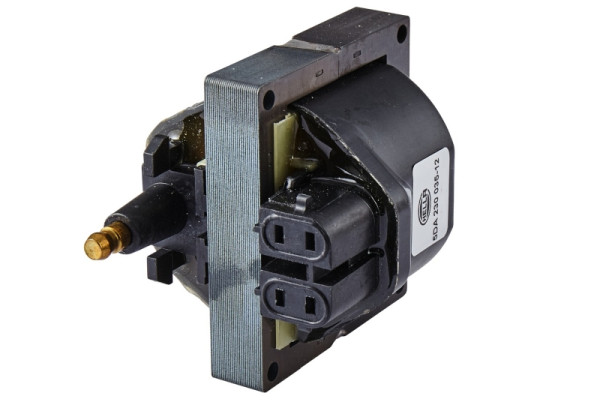 HELLA Zündspule, 4-polig, Zündspule zum Verteiler, geschraubt, mit Anbaumaterial, 5DA 230 035-121