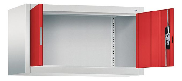 C+P Aufsatzschrank Acurado, H500xB930xT400mm, Farbe: Lichtgrau / feuerrot, Muldengriff, 9264-000 S10166