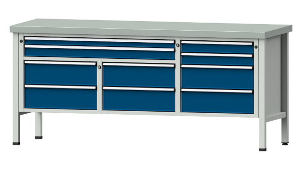 ANKE Werkbänke Kastenwerkbank, Modell 285 V, 2000 x 700 x 900 mm, RAL 7035/5010, ZBP 50 mm, 304.595