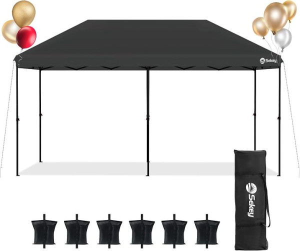Sekey One-Touch Pop Up Pavillon 3x6 m, Partyzelt wasserdicht stabil, robust windfest für Camping Festival, GZ37