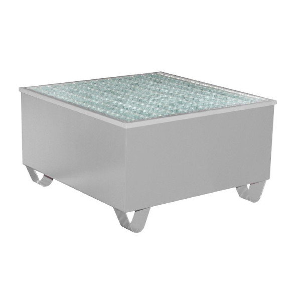STEIN HGS Auffangwanne AW/PE, mit PE-Kunststoffeinsatz, 200 Liter, RAL 7005 mausgrau, Gesamthöhe 470 mm, lackiert, 1x 200 Liter Fass, 79188.0017