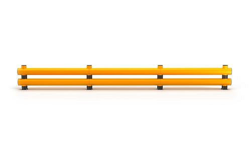 Ampere Rammschutzbalken aus Kunststoff, Doppelplanke, B 8000 mm, gelb, 304891