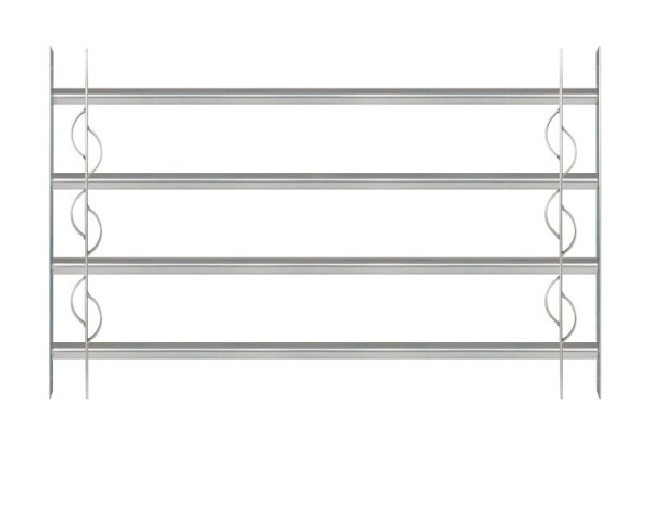 Alberts Fenstergitter Secorino Style, mit Zierelementen, Stahl, galvanisch blau verzinkt, 1000 - 1500 mm x 600 mm, 4 Traversen, 563660
