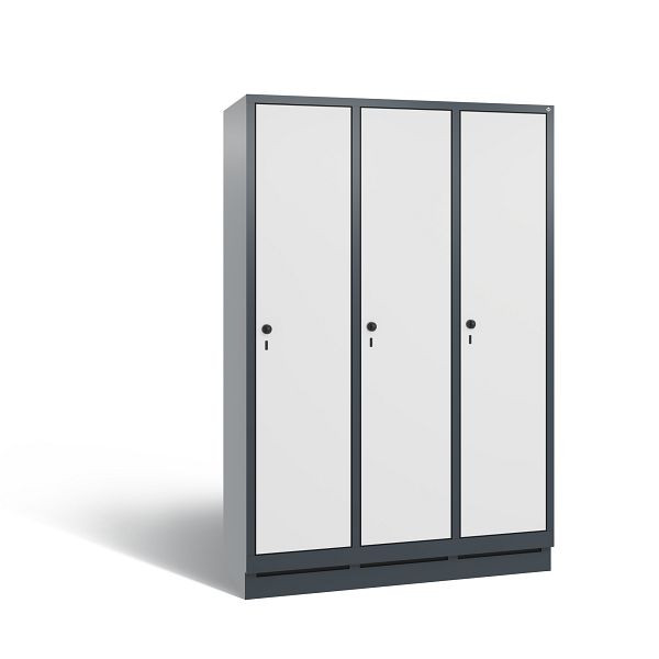 C+P Spind Evolo, 3 Abteile, H1800xB1200xT500 mm, Anthrazit/HPL Weiß, 48020-32 S10941