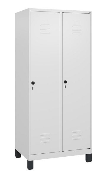C+P Umkleidespind Classic PLUS, Füße, 2 Abteile, 1800x800x500mm, 9016/9016, Drehriegel, 0800107-22 S10014