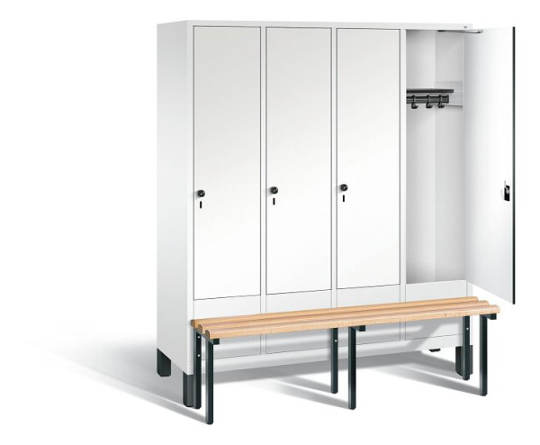 C+P Garderobenschrank Evolo, H1850xB1590xT815mm, Farbe: Verkehrsweiß / Dekor Weiß, 48030-42 S10126