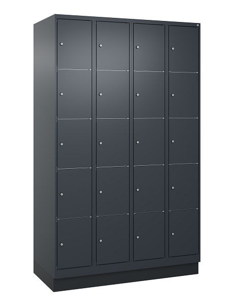 C+P Schließfachschrank Classic PLUS, Sockel, 4 Abteile mit je 5 Fächern, 1950x1200x500mm, 7016/7016, 080020-405 S10015