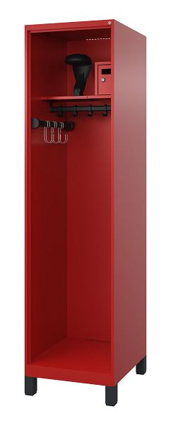 C+P Feuerwehrspind Evolo, Modell FLEXO, 1 Abteil, H1950B500T600 mm, Feuerrot, Füße, 0493315-13 S10008