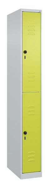 C+P Doppelstöckiger Spind Classic PLUS, 1850x250x500mm, 7035/0024, Drehriegel, 080300-19 S10009