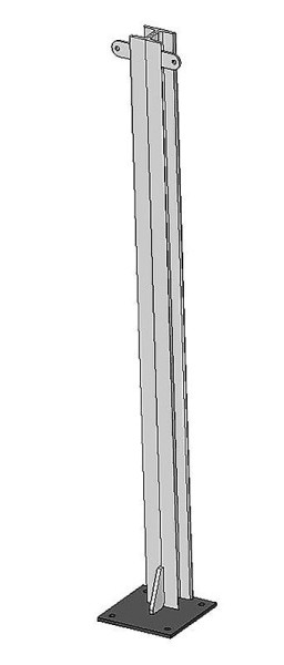 Patura U-Profil 65 x 42 x 5,5 mm, doppelt, Länge 1,45 m, mit Bodenplatte, verzinkt, 341190