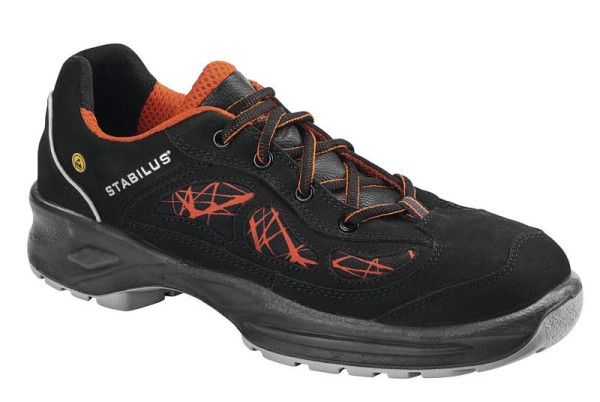 Stabilus ESD-Halbschuh 2220A S2, Größe: 41, Farbe: orange - schwarz, Metall, 2220A-41