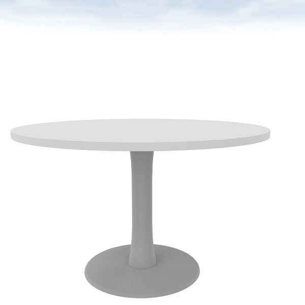 Quadrifoglio Konferenztisch IDEA, rund, Durchmesser 120cm Farbe: Platte Weiß / Gestell Alufarbig, COTC12C/0ORP