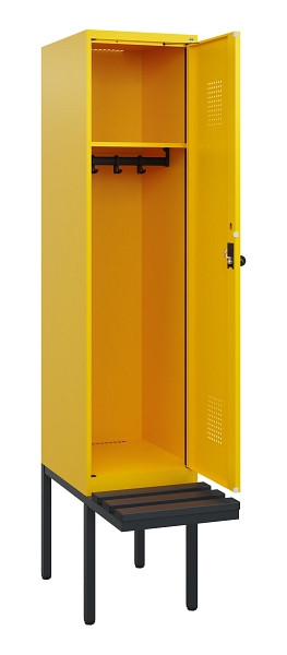C+P Spind Evolo PLUS, 1 Abteil, 1950x400x815mm, 1023/1023, Drehriegel, Sitzfläche Kunststoff, 0490405-12 S10076