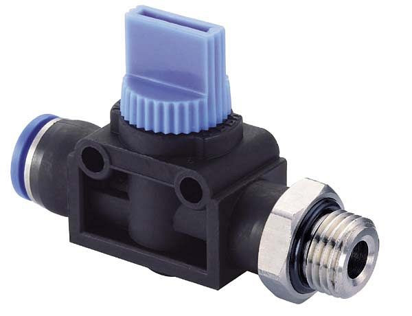 timmer B-HVES-6-1/4-KU, 3/2 Wege-Handventil zylindrisch mit einschraubbar und Steckanschluss, VE: 5 Stück, 03170121