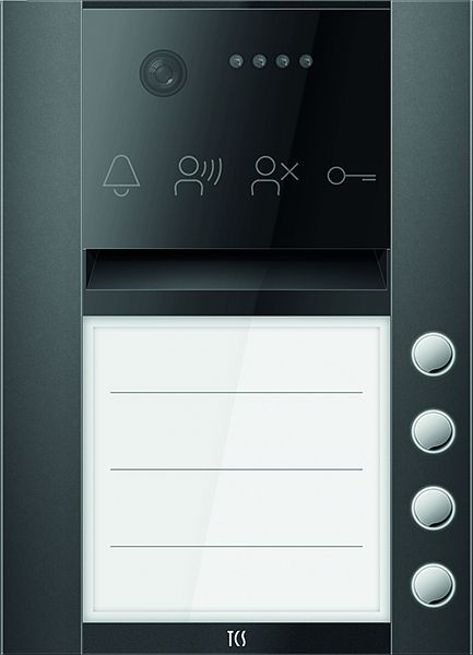 TCS Türkontrollsystem PES PRO Video Außenstation 4T 1 Spalte AP RAL7016 anthrazitgrau, AVA610104-0017