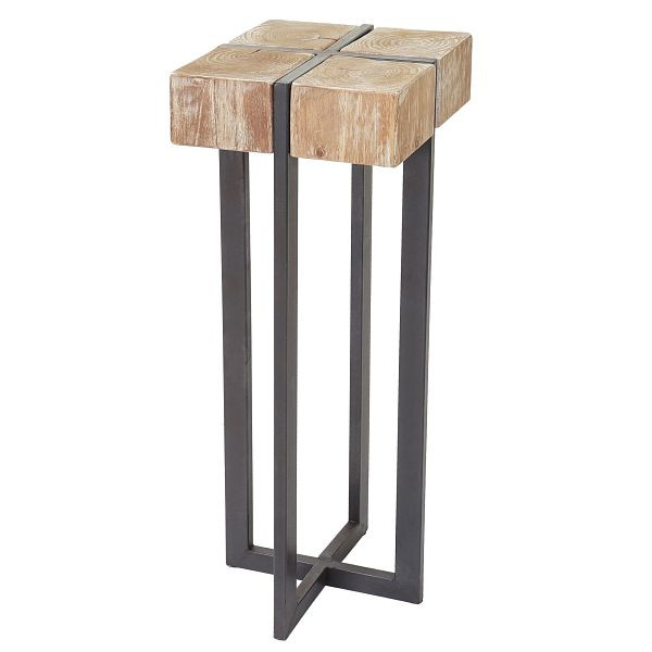 Mendler Blumentisch HWC-A15, Blumenständer Blumensäule, Tanne Holz rustikal massiv 100x32x32cm, 56901