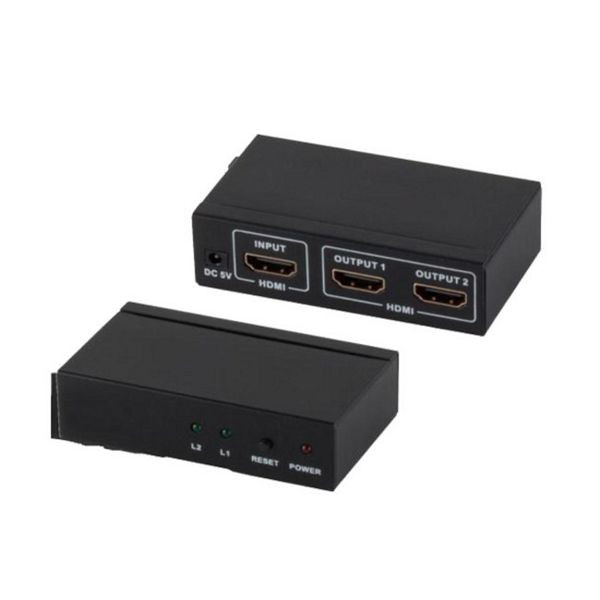 S-Conn HDMI-Verteiler, 1 x IN 2 x OUT mit Netzteil, 4K2K, 3D, VER1.4, 05-03002