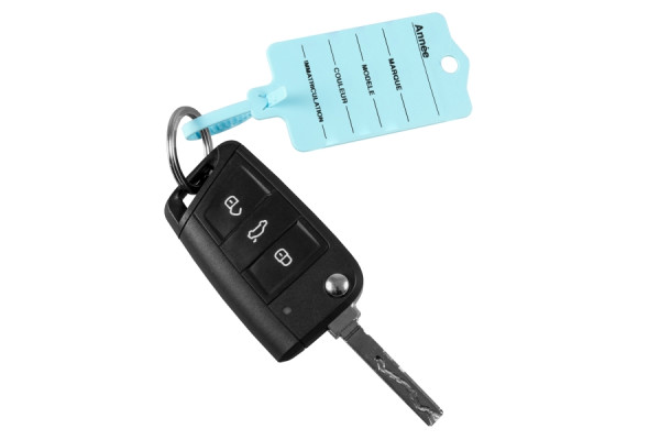 Eichner Schlüsselanhänger Profi 2 hellblau "französisch", mit Lasche und Rasterverschlusstechnik mit 2 Markern, VE: 1 Pack à 200 Stück, 9219-00401-170