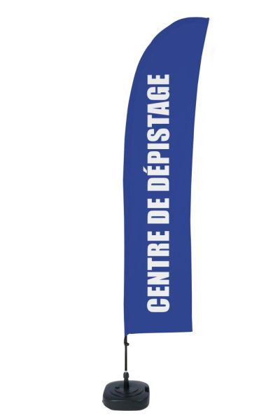 Showdown Displays Beach Flag Budget Wind Komplettset Test Location Blau Französisch, BFBL-WT21-17-I637