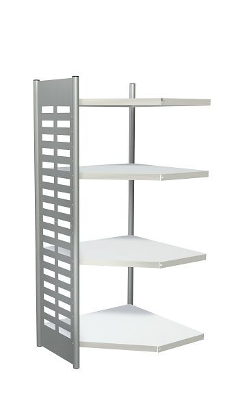 Kerkmann Design-Regal M2, B 700 x T 400 x H 1800 mm, alusilber/lichtgrau, 51581011