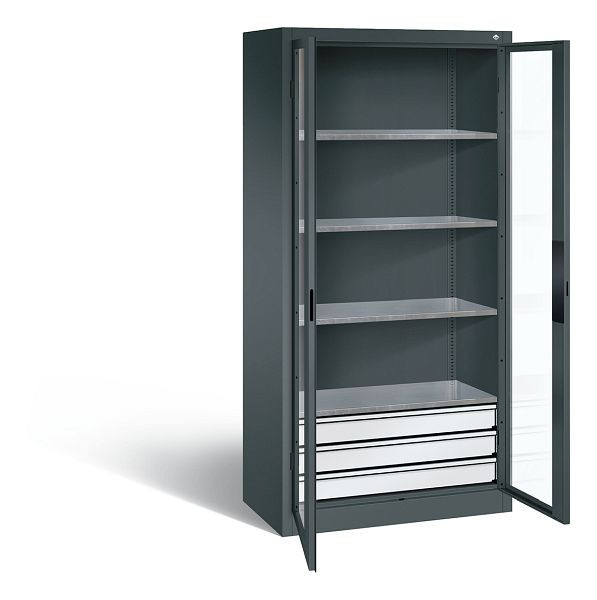 C+P Werkzeugschrank Acurado, H1950xB930xT500mm, Farbe: Anthrazitgrau, Muldengriff, 8921-553 S10121