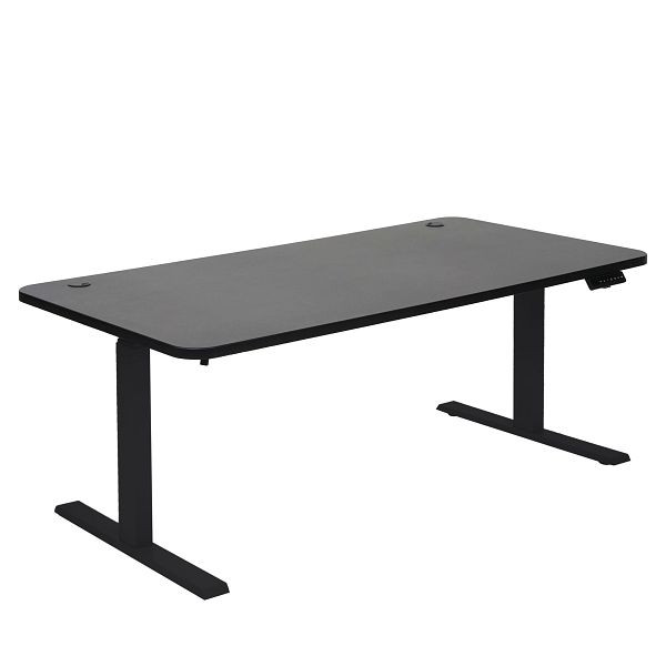 Mendler Schreibtisch HWC-D40, Computertisch, elektrisch höhenverstellbar 160x80cm 53kg, schwarz, schwarz, 62770+62767