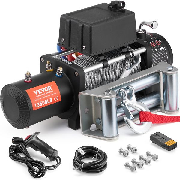 VEVOR Elektrische Seilwinde 12V 6123kg Elektrowinde Motorwinde Offroadwinde IP55, DDGSSJPYXWXYY665VV9