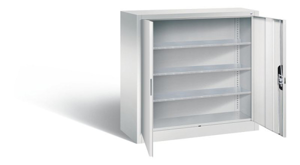 C+P Magazinschrank Serie 13, H1000xB1000xT420mm, Farbe: Lichtgrau, Muldengriff, 133944-21 S10027