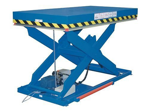 DENIOS Hubtisch HTE 7-1000, mit Einzelschere aus Flachstahl, 250 x 100 cm, 1000 kg Tragkraft, 136762