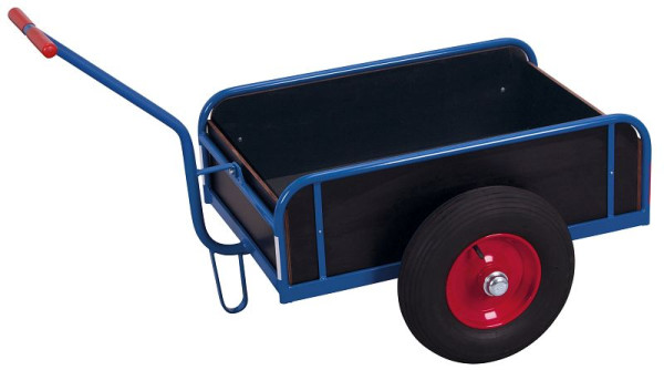 VARIOfit Handwagen mit Bordwand, Ladefläche: 975 x 635 mm, RAL 5010 enzianblau, Radsatz: Luftbereifung, zu-1279
