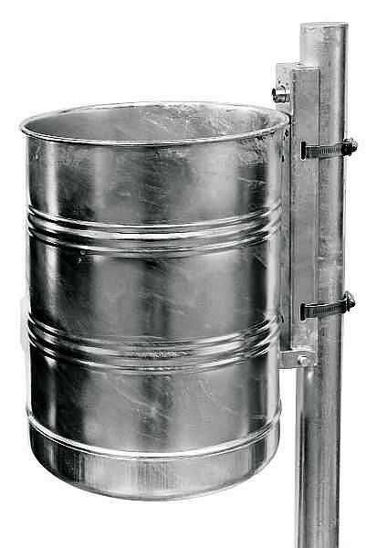 Renner Abfallbehälter ca. 20 L, ungelocht, zur Wand- und Pfostenbefestigung, feuerverzinkt, 7003-01FV