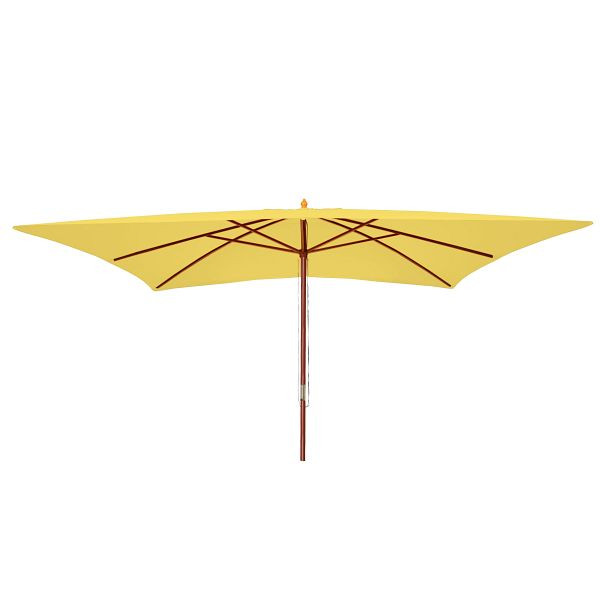 Mendler Sonnenschirm Florida, Gartenschirm Marktschirm, 3x4m Polyester/Holz 6kg, gelb, 97750