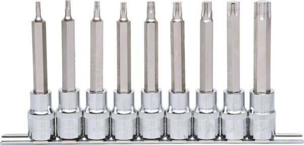 KS Tools 1/2" CHROMEplus Bit-Stecknuss-Satz Torx, lang, 9-teilig T20-T60, 918.1317