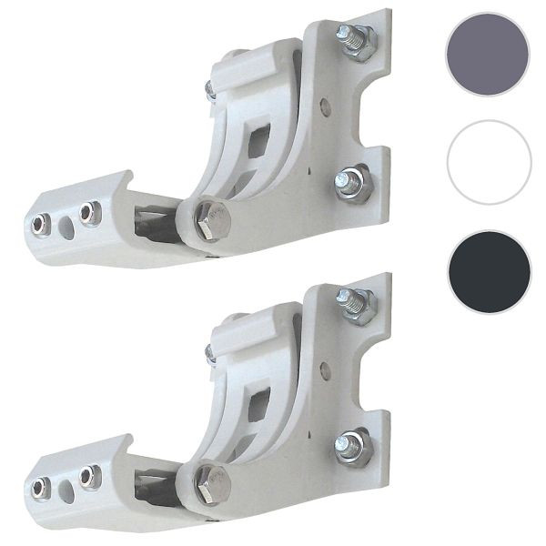Mendler 2er-Set Wandhalterung für Markise T122, T123, Wandkonsole Wandmontage Adapter, weiß, 34432