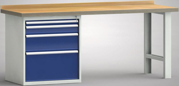 KLW Profi-Werkbank - 2000 x 700 x 840 mm L x T x H, links 50EA/100EA/200EA/350EA, WP523N-2000M45-E7020