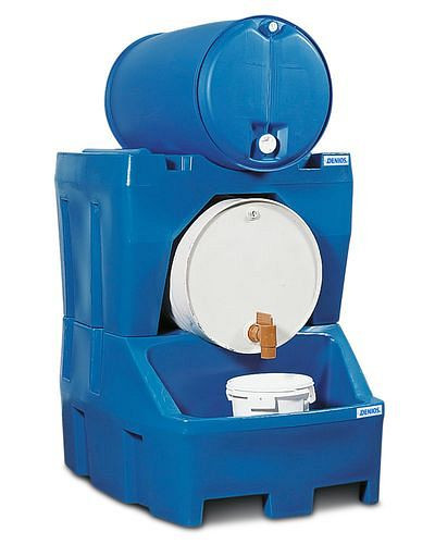 DENIOS Abfüllstation Typ RS aus Polyethylen (PE), inkl. Fassbock aus PE, für 2 Fässer à 200 Liter, 163336